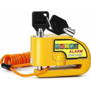 Trimec - Bloc Disque Alarme Antivol Moto Bloque Disque Scooter Disc Lock avec Alarme de 110db,2Clés,1.5m Câble Antivol,1 Sac de Bloc Disque Alarme Trimec - Bloc Disque Alarme Antivol Moto Bloque Disque Scooter Disc Lock avec Alarme de 110db,2Clés,1.5m Câble Antivol,1 Sac de Bloc Disque Alarme