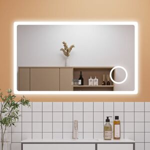 AICA SANITAIRE 1200x700mm Bluetooth Bathrooom Mirror with LED Light Dimmable 3 Colour, Clock, 3x Magnifying and Anti Fog AICA SANITAIRE 1200x700mm Bluetooth Bathrooom Mirror with LED Light Dimmable 3 Colour, Clock, 3x Magnifying and Anti Fog