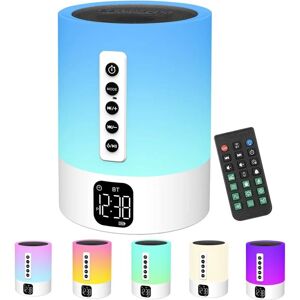 AOUGO Bluetooth Speaker Alarm Clock Bedside Lamp with White Noise Machine, Multifunctional White Noise Baby Bluetooth Speaker Night Light Luminous Alarm AOUGO Bluetooth Speaker Alarm Clock Bedside Lamp with White Noise Machine, Multifunctional White Noise Baby Bluetooth Speaker Night Light Luminous Alarm