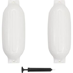 vidaXL Boat Fender 2 pcs White 69x21.5 cm PVC - Boat Fender vidaXL Boat Fender 2 pcs White 69x21.5 cm PVC - Boat Fender