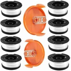 SERBIA Bobine Fil Coupe Bordure pour Black et Decker Coupe-Bordures, 8 Bobine de Fil Debroussailleuse avec 2 Couvercle de Bobine et 2 Ressort, Bobines A6481 SERBIA Bobine Fil Coupe Bordure pour Black et Decker Coupe-Bordures, 8 Bobine de Fil Debroussailleuse avec 2 Couvercle de Bobine et 2 Ressort, Bobines A6481