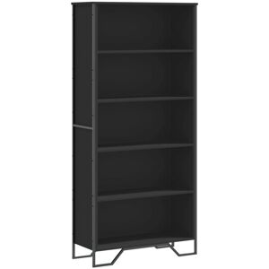 vidaXL Black Engineered Wood Book Cabinet 80x31x169 cm vidaXL Black Engineered Wood Book Cabinet 80x31x169 cm