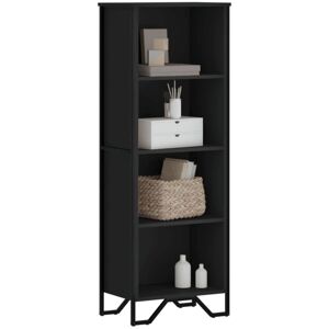 Bookcase Black 50x31x137.5 cm Engineered Wood Vidaxl Bookcase Black 50x31x137.5 cm Engineered Wood Vidaxl