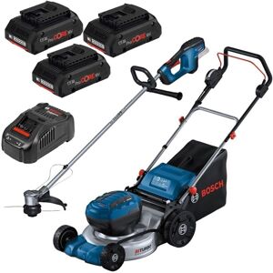 Bosch GRA 18V2-46 Cordless Lawn Mower + GRT18V-33 Brushless Strimmer + 3x 4AH Bosch GRA 18V2-46 Cordless Lawn Mower + GRT18V-33 Brushless Strimmer + 3x 4AH