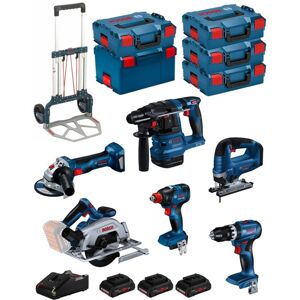 Bosch - Kit BK603 (GSB18V-45 +GDX18V-200 +GKS18V-57-2 +GST18V-125B +GBH18V-22 +GWS18V-7 + 3x4,0Ah pc +GAL18V-40 + 5xL-Boxx +caddy) Bosch - Kit BK603 (GSB18V-45 +GDX18V-200 +GKS18V-57-2 +GST18V-125B +GBH18V-22 +GWS18V-7 + 3x4,0Ah pc +GAL18V-40 + 5xL-Boxx +caddy)