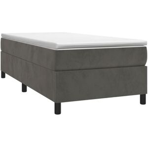 Box Spring Bed Frame Dark Grey Single Velvet (UK/IE/FI/NO only) vidaXL Box Spring Bed Frame Dark Grey Single Velvet (UK/IE/FI/NO only) vidaXL