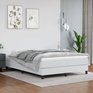 Box Spring Bed Frame White Double Faux Leather (UK/IE/FI/NO only) vidaXL Box Spring Bed Frame White Double Faux Leather (UK/IE/FI/NO only) vidaXL