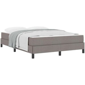 Box Spring Bed with Mattress Taupe 140 x 190 cm Fabric vidaXL Box Spring Bed with Mattress Taupe 140 x 190 cm Fabric vidaXL