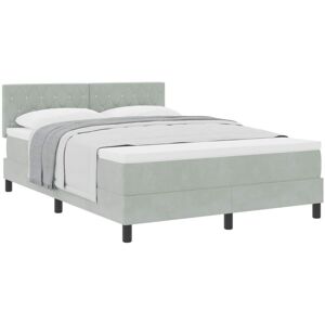 Vidaxl - Box Spring Bed with Mattress Light Grey 140 x 190 cm Fabric Vidaxl - Box Spring Bed with Mattress Light Grey 140 x 190 cm Fabric