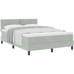 Vidaxl - Box Spring Bed with Mattress Light Grey 140 x 190 cm Fabric Vidaxl - Box Spring Bed with Mattress Light Grey 140 x 190 cm Fabric