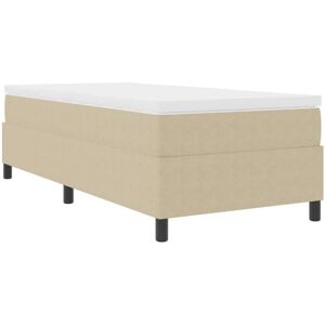 VidaXL Beige Modern Bed with Gel Mattress - bed VidaXL Beige Modern Bed with Gel Mattress - bed
