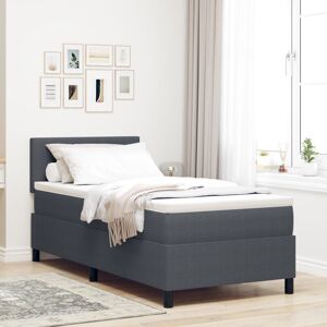 Vidaxl - Box Spring Bed Manual Dark Grey and White 203 x 100 x 88 cm Vidaxl - Box Spring Bed Manual Dark Grey and White 203 x 100 x 88 cm