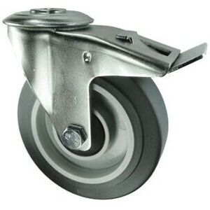 Atlas Workholders - Braked Swivel Bolt Hole 1 00mm Grey Rubber Tyre Atlas Workholders - Braked Swivel Bolt Hole 1 00mm Grey Rubber Tyre