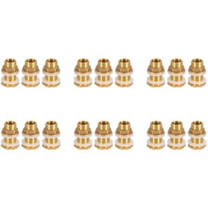 TLILY Brass Bulkhead Fitting, 18 Sets 3/8 Inch 1/2 Male Threaded Tank Connector with Ring TLILY Brass Bulkhead Fitting, 18 Sets 3/8 Inch 1/2 Male Threaded Tank Connector with Ring