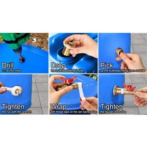 Tlily - Brass Bulkhead Fitting, 9 Sets 3/8 Inch 1/2 Male Threaded Tank Connector with Ring Tlily - Brass Bulkhead Fitting, 9 Sets 3/8 Inch 1/2 Male Threaded Tank Connector with Ring