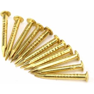 HÉLOISE Brass Nails, 85 Pieces Round Head Gold Nails, Brass Wall Pins, Furniture Brass Nails for Wood, for Hanging Picture Frame Mirror(15mm) HÉLOISE Brass Nails, 85 Pieces Round Head Gold Nails, Brass Wall Pins, Furniture Brass Nails for Wood, for Hanging Picture Frame Mirror(15mm)
