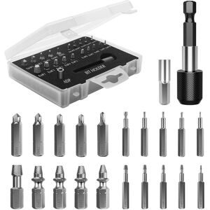 BEIJIYI Broken Screw Extractor Kit, 22-Piece Upgraded HSS 4341 Alloy Steel Extractor Tools with Drill Bits, 2 Magnetic Extension Bit Holders, Socket Adapter BEIJIYI Broken Screw Extractor Kit, 22-Piece Upgraded HSS 4341 Alloy Steel Extractor Tools with Drill Bits, 2 Magnetic Extension Bit Holders, Socket Adapter