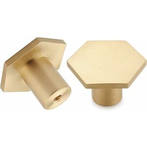 HOOPZI Brushed Brass Cabinet Knobs, Gold Dresser Drawer Knobs, For Cabinets, Cupboards, Bathroom, Bath and Kitchen, Set of 10 (Hexagon) HOOPZI Brushed Brass Cabinet Knobs, Gold Dresser Drawer Knobs, For Cabinets, Cupboards, Bathroom, Bath and Kitchen, Set of 10 (Hexagon)