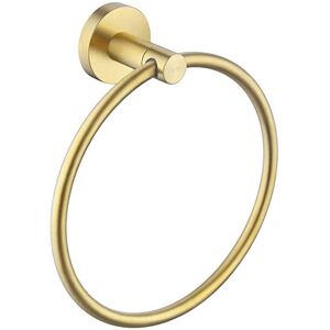 Serbia - Anneau porte-serviettes doré brossé (diamètre 16 cm) porte-serviettes mural moderne en acier inoxydable Serbia - Anneau porte-serviettes doré brossé (diamètre 16 cm) porte-serviettes mural moderne en acier inoxydable