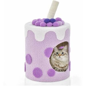 Costway - Bubble Tea Cat Tree Tower Cat Condo Furniture w/ Scratching Post Dangling Ball Costway - Bubble Tea Cat Tree Tower Cat Condo Furniture w/ Scratching Post Dangling Ball