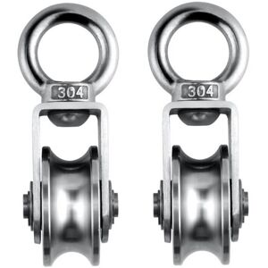 TLILY Cable Pulley Wheel Stainless Steel Swivel Block Silence Rotation Traction for System Lifting Gym 2Pcs TLILY Cable Pulley Wheel Stainless Steel Swivel Block Silence Rotation Traction for System Lifting Gym 2Pcs