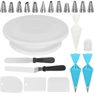 Lune - Cake Decorating Kits Supplies with Cake Turntable, 12 Numbered Cake Decorating Tips, 2 Icing Spatulas, 3 Icing Smoothers, 2 Silicone Piping Lune - Cake Decorating Kits Supplies with Cake Turntable, 12 Numbered Cake Decorating Tips, 2 Icing Spatulas, 3 Icing Smoothers, 2 Silicone Piping