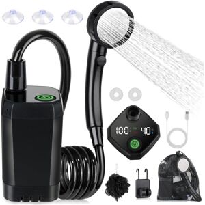 WOIYIC Camping Shower Kit, Portable Shower, Rechargeable Electric Shower Pump, with Smart Display and 4 Modes Shower Head WOIYIC Camping Shower Kit, Portable Shower, Rechargeable Electric Shower Pump, with Smart Display and 4 Modes Shower Head
