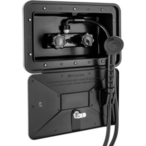 COOCHEER Camping Shower, Outdoor Shower for Motorhome, Hot and Cold Water Switch, Shower Head, Caravan, Suitable for Garden, Beach, Camping, Travel (Black) COOCHEER Camping Shower, Outdoor Shower for Motorhome, Hot and Cold Water Switch, Shower Head, Caravan, Suitable for Garden, Beach, Camping, Travel (Black)