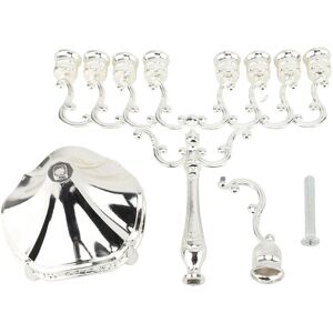 Groofoo - Candle Holder 9 Branches Alloy Vintage Decorative Candlestick Holder for Weddings Silver Color Groofoo - Candle Holder 9 Branches Alloy Vintage Decorative Candlestick Holder for Weddings Silver Color