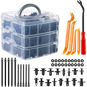 MEMKEY Car Clips, 665pcs Plastic Rivet Clips Fastener Black Universal for Auto Car Panel Door Trim Panel with Storage Case and Removal Installation Tool MEMKEY Car Clips, 665pcs Plastic Rivet Clips Fastener Black Universal for Auto Car Panel Door Trim Panel with Storage Case and Removal Installation Tool