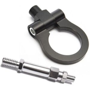 Tlily - Car cnc Aluminum Screw-On Front/Rear European Car Tow Hook For Golf 2010 Circular Trailer Ring Car Black Tlily - Car cnc Aluminum Screw-On Front/Rear European Car Tow Hook For Golf 2010 Circular Trailer Ring Car Black