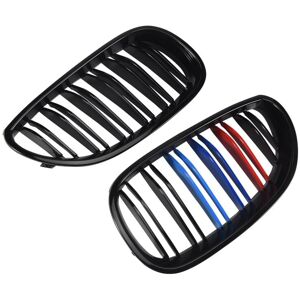 Tlily - Car Gloss Black Front Hood Kidney Double Line Grill Mesh Sport Racing Grills for E60 E61 5 Series M5 04-09 m Style Tlily - Car Gloss Black Front Hood Kidney Double Line Grill Mesh Sport Racing Grills for E60 E61 5 Series M5 04-09 m Style