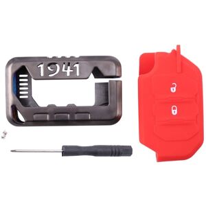 Tlily - Car Key Case Aluminum Alloy Key Protection Cover Shell For Jeep Wrangler jl 2018 2019 2020 Black Titanium Red Tlily - Car Key Case Aluminum Alloy Key Protection Cover Shell For Jeep Wrangler jl 2018 2019 2020 Black Titanium Red