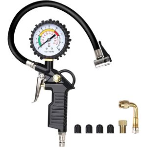 TLILY Car Tire Pressure Gauge 220 PSI Tire Inflator with 90 Degree Valve Extender Compressor for Car Motorcycle Bike Truck TLILY Car Tire Pressure Gauge 220 PSI Tire Inflator with 90 Degree Valve Extender Compressor for Car Motorcycle Bike Truck