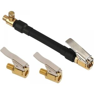 CYSLMUK Car Tire Valve Adapter, Tire Inflator Pump Hose with 2 Brass Inflator Nozzles, Inflator Valve Connector for Car, Bicycle, Motorcycle, 60cm CYSLMUK Car Tire Valve Adapter, Tire Inflator Pump Hose with 2 Brass Inflator Nozzles, Inflator Valve Connector for Car, Bicycle, Motorcycle, 60cm