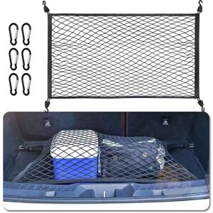 WOIYIC Car Trunk Storage Net, Size 8060 cm, Luggage Storage Net with 6 Carabiners, 4 Hooks, Elastic Reinforcement WOIYIC Car Trunk Storage Net, Size 8060 cm, Luggage Storage Net with 6 Carabiners, 4 Hooks, Elastic Reinforcement