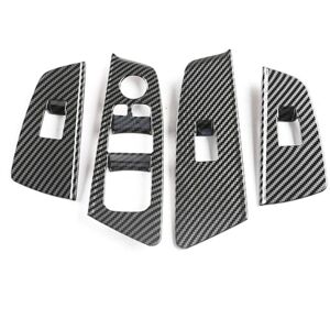 TLILY Car Window Switch Lift Button Frame Cover Trim for 5 Series G30 2018-2021 Accessories ABS Carbon Fiber ,A Style TLILY Car Window Switch Lift Button Frame Cover Trim for 5 Series G30 2018-2021 Accessories ABS Carbon Fiber ,A Style
