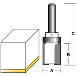 Carbitool - Inverted Flush Trim Router Bit W/Bearing 1/4' Shank Carbitool - Inverted Flush Trim Router Bit W/Bearing 1/4' Shank