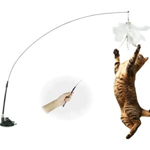 Longziming - Cat Feather Toys with Bell and Suction Cup, Interactive Kittens Wand Teaser Fishing Rod for Indoor Longziming - Cat Feather Toys with Bell and Suction Cup, Interactive Kittens Wand Teaser Fishing Rod for Indoor