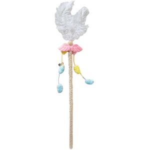 GROOFOO Cat Wand Feather Toy Interactive Fun Flexible Promotes Exercise and Mental Stimulation Cat Teaser Wand Toy for Indoor Angel Wings GROOFOO Cat Wand Feather Toy Interactive Fun Flexible Promotes Exercise and Mental Stimulation Cat Teaser Wand Toy for Indoor Angel Wings