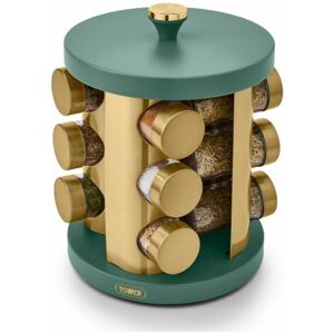 T826022JDE Cavaletto 12 Jar Rotating Spice Rack with Pre-Filled Spices, Jade and Rose Gold - Tower T826022JDE Cavaletto 12 Jar Rotating Spice Rack with Pre-Filled Spices, Jade and Rose Gold - Tower