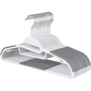 Ccykxa - 10 Pack Plastic Hangers (S-Shaped Opening) with 306° Rotating Non-Slip Rubber Horizontal Bar for Adults, Heavy Duty Hangers for Suits, Wet Ccykxa - 10 Pack Plastic Hangers (S-Shaped Opening) with 306° Rotating Non-Slip Rubber Horizontal Bar for Adults, Heavy Duty Hangers for Suits, Wet