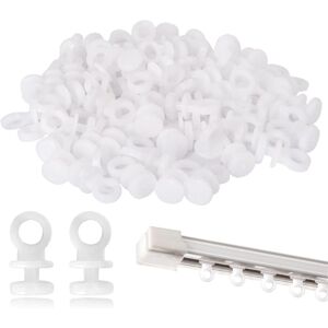 Ccykxa - 100pcs Curtain Track Glides, White Plastic Curtain Hooks, Effortless Sliding Curtain Track Slider Hooks, Rollers for Window Door Shower Ccykxa - 100pcs Curtain Track Glides, White Plastic Curtain Hooks, Effortless Sliding Curtain Track Slider Hooks, Rollers for Window Door Shower
