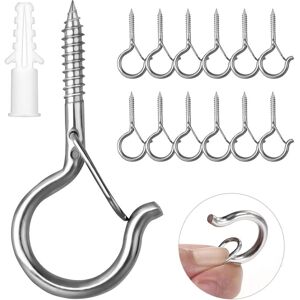 CCYKXA 12 Pcs Screw-in Stainless Steel Hooks Screw-in Hooks with Safety Buckle Wooden Ceiling Hooks for Hanging Plant Baskets, Bird Feeders, CCYKXA 12 Pcs Screw-in Stainless Steel Hooks Screw-in Hooks with Safety Buckle Wooden Ceiling Hooks for Hanging Plant Baskets, Bird Feeders,