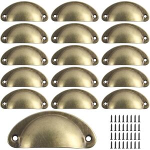 CCYKXA 16 Pcs Shell Cup Handles, Vintage Drawer Pull Handles, Retro Semicircle Kitchen Cupboard Door Handles and Knobs, Furniture Dresser Door CCYKXA 16 Pcs Shell Cup Handles, Vintage Drawer Pull Handles, Retro Semicircle Kitchen Cupboard Door Handles and Knobs, Furniture Dresser Door