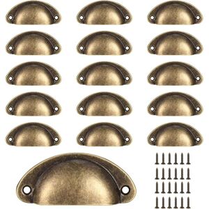 Ccykxa - 16 Pcs Shell Cup Handles, Vintage Drawer Pull Handles, Retro Semicircle Kitchen Cupboard Door Handles and Knobs, Furniture Dresser Door Ccykxa - 16 Pcs Shell Cup Handles, Vintage Drawer Pull Handles, Retro Semicircle Kitchen Cupboard Door Handles and Knobs, Furniture Dresser Door