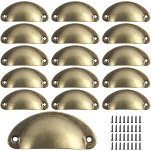 Ccykxa - 16 Pcs Shell Cup Handles, Vintage Drawer Pull Handles, Retro Semicircle Kitchen Cupboard Door Handles and Knobs, Furniture Dresser Door Ccykxa - 16 Pcs Shell Cup Handles, Vintage Drawer Pull Handles, Retro Semicircle Kitchen Cupboard Door Handles and Knobs, Furniture Dresser Door