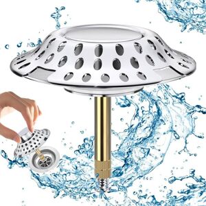CCYKXA 2-in-1 Stainless Steel Bath Plug with Hair Filter, 72mm Adjustable Height Bath Drain Plug, Universal Design, Chrome-Plated Brass Drain CCYKXA 2-in-1 Stainless Steel Bath Plug with Hair Filter, 72mm Adjustable Height Bath Drain Plug, Universal Design, Chrome-Plated Brass Drain