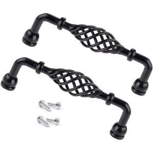 Ccykxa - 2 Pieces Vintage Black Kitchen Cabinet Handles, Metal Furniture Handle, for Kitchen Bathroom Drawer Door Cupboards 96mm (c) Ccykxa - 2 Pieces Vintage Black Kitchen Cabinet Handles, Metal Furniture Handle, for Kitchen Bathroom Drawer Door Cupboards 96mm (c)