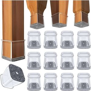 CCYKXA 32pcs Square Chair Leg Protectors, Silicone Chair Leg Protectors, Large Chair Pads in Transparent for Hardwood and Tile Floors, Chair Pad with Felt CCYKXA 32pcs Square Chair Leg Protectors, Silicone Chair Leg Protectors, Large Chair Pads in Transparent for Hardwood and Tile Floors, Chair Pad with Felt